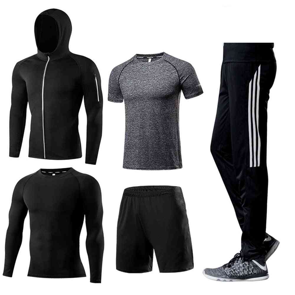 Sport- löpning kompression, t-shirt & byxor set-d