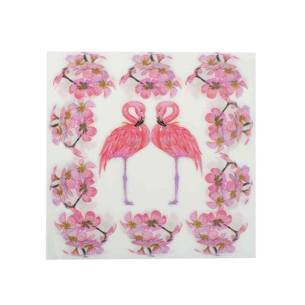 Pink Flamingo Bird Theme Napkin Paper