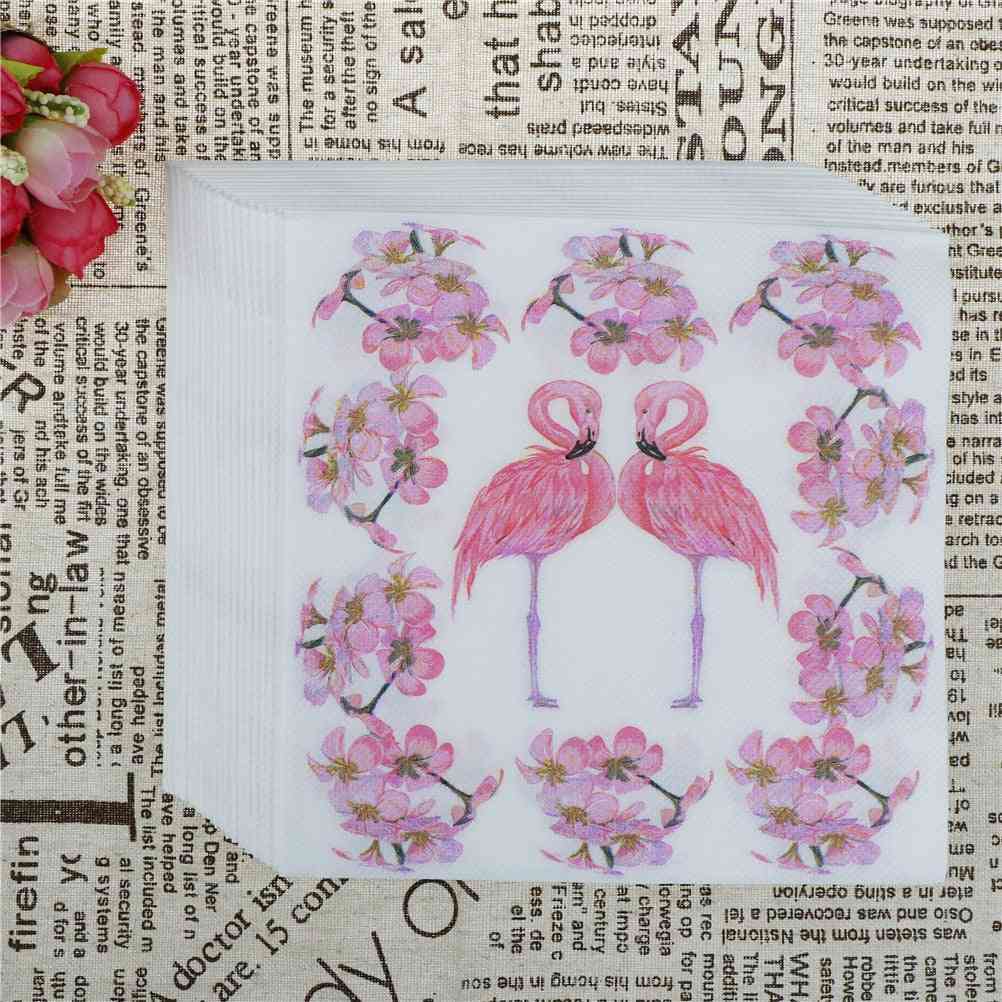 Pink Flamingo Bird Theme Napkin Paper