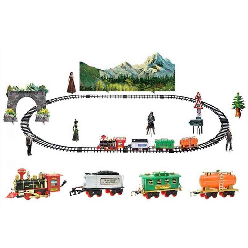 Children Electric Remote Control Rail Train Set Simulation Assembly Model Toy