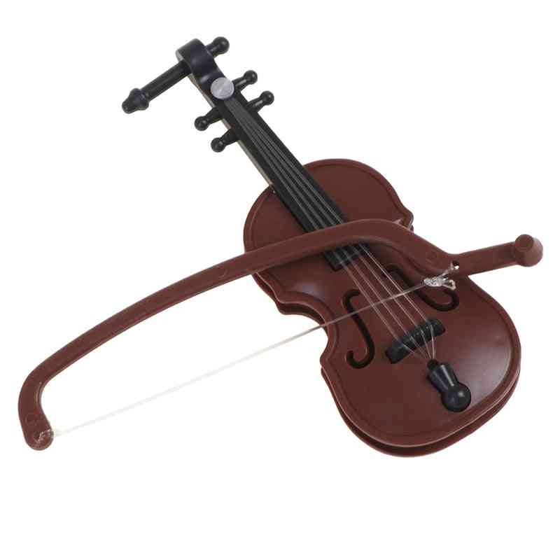 Plastic Violin 1/12 Dolls House Miniature Music Instrument Model Accessories Toy