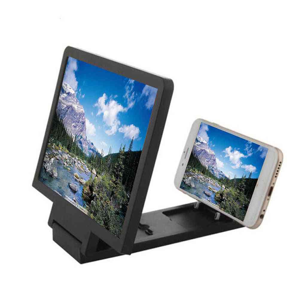 Cell Phone Screen Magnifier/ Video Amplifier With Foldable Holder Stand