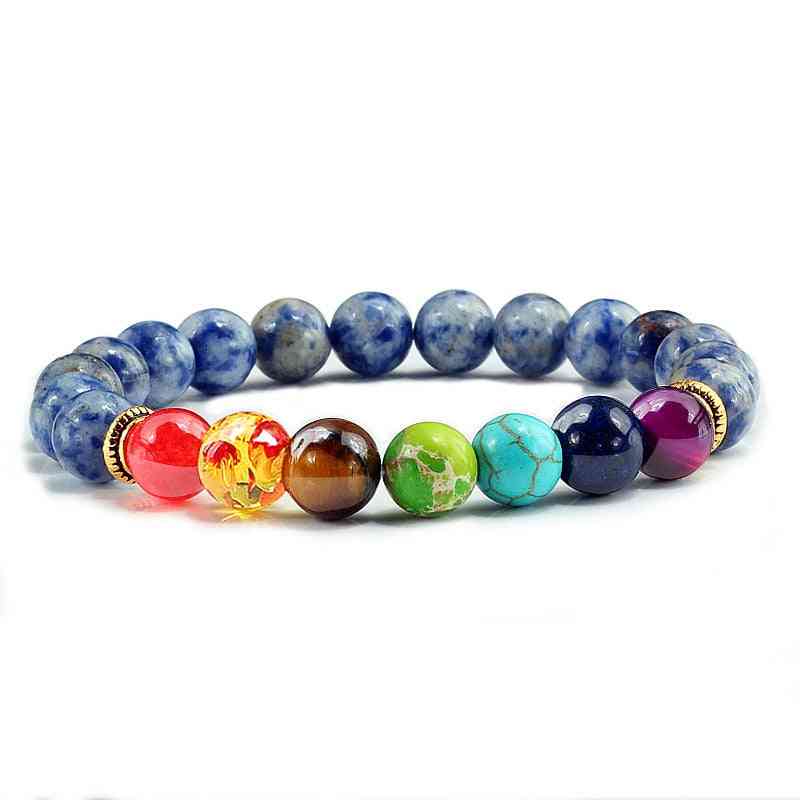 Pierre naturelle colorée oeil de tigre 7 chakras bracelets & joncs produits amincissants