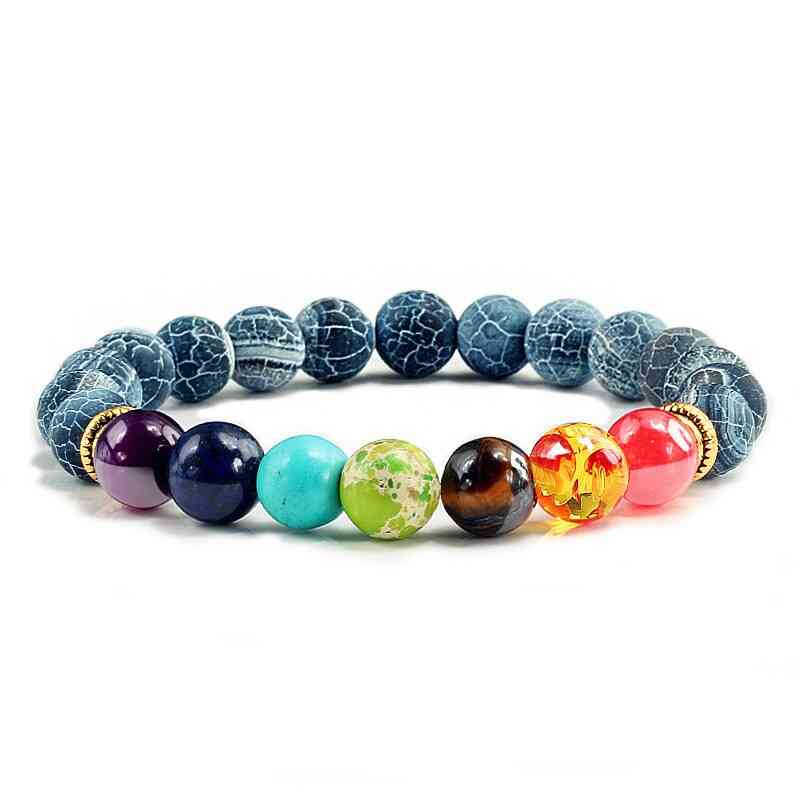 Colorful Natural Stone Tiger Eye 7 Chakra Bracelets & Bangles Slimming Products