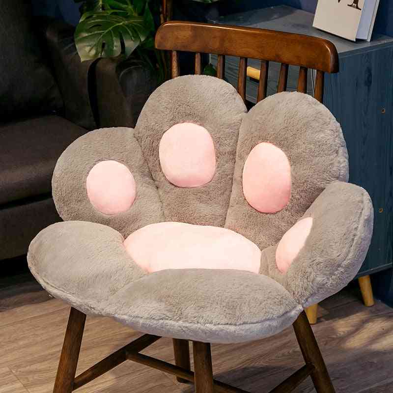 Cute Cat Paw Back Pillows Plush Chair Cushion