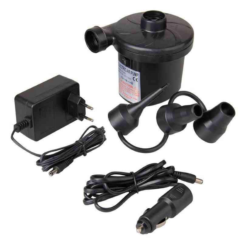 Eu Plug Electric Air Pump Dc12v/ac230v Inflate Deflate Pumps With 3 Nozzles