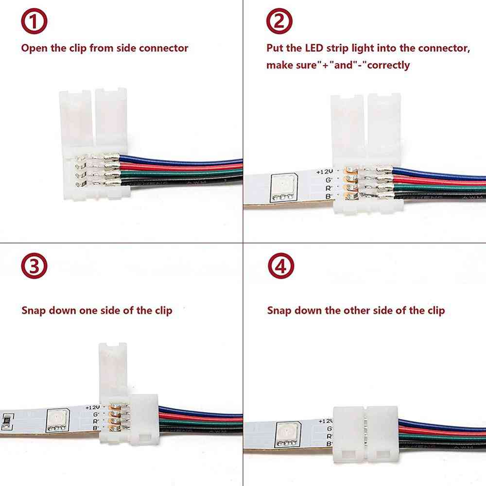 Led Connector Kit With T & L-shaped Strip Jumpers /wire Connection Terminal