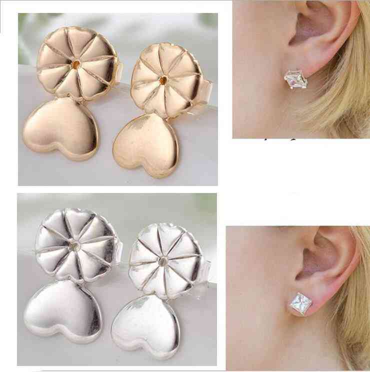 Love Heart Stud Back Earring Lifters Adjustable Earring Lifts Ear