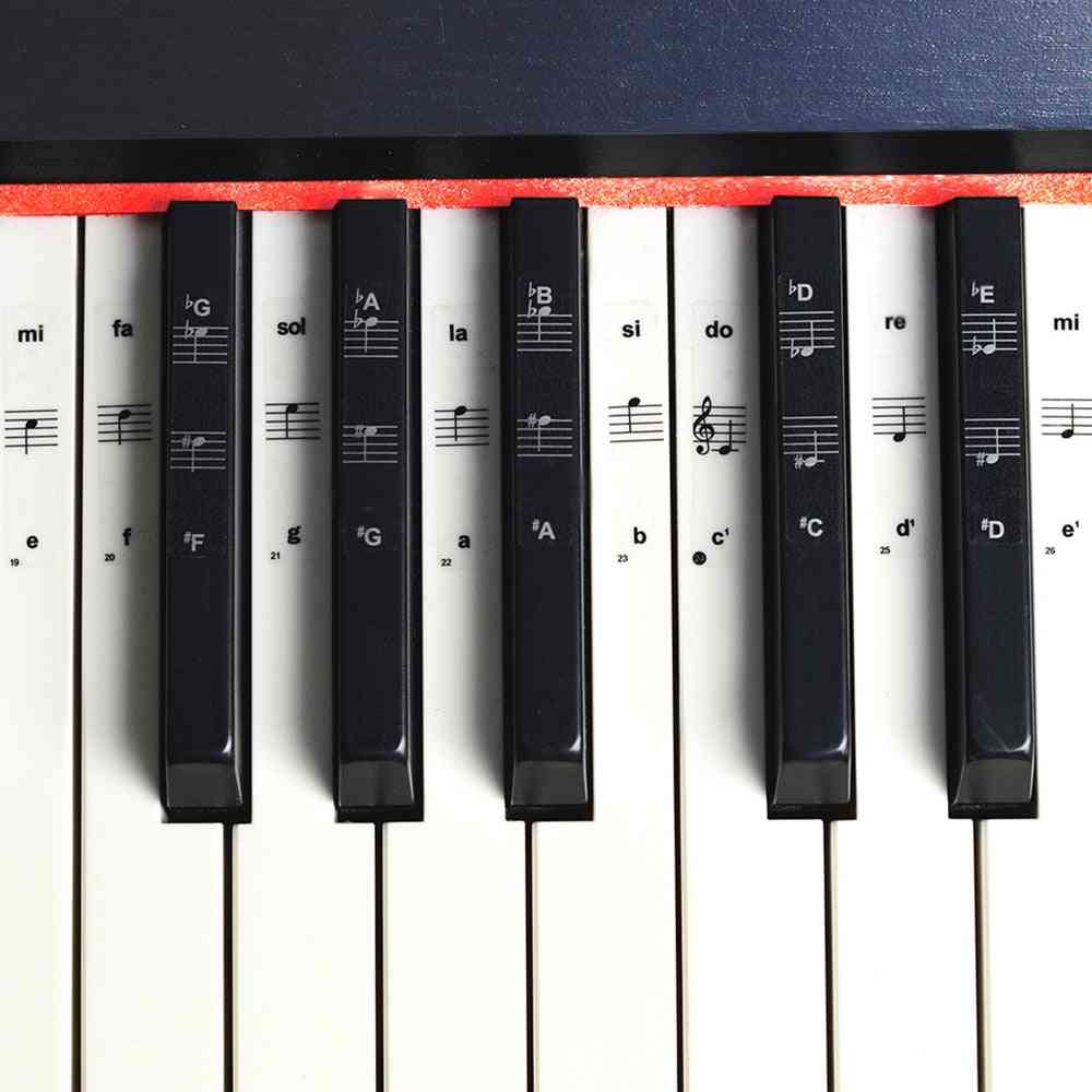 Key Piano Stickers, Transparent Pvc Sticker,  Stave Electronic Keyboard, Name Note Stick Accessories