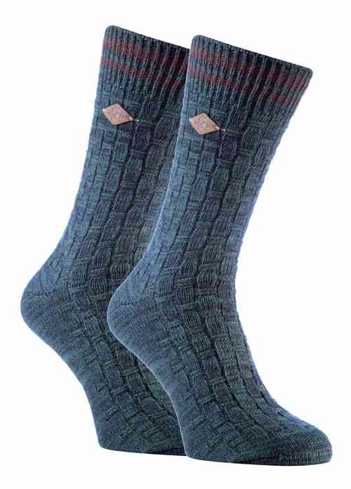 Confezione da 2 paia di calzini formali da uomo in cotone lavorato a maglia grossa
