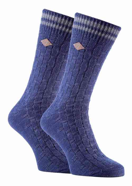 Confezione da 2 paia di calzini formali da uomo in cotone lavorato a maglia grossa