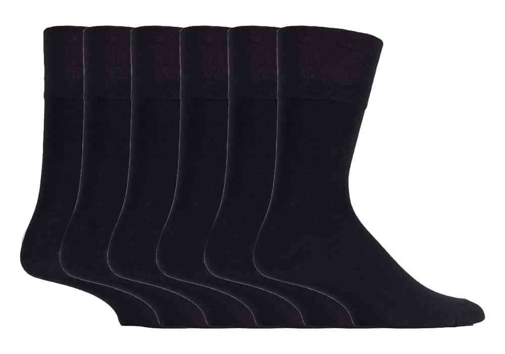 6 paires de chaussettes en bambou non élastiques pour hommes