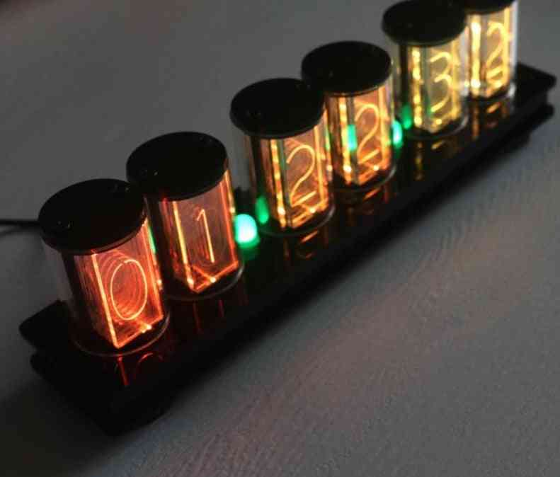 6 bits rvb polychrome led tube de lueur horloge numérique montre de bureau rétro 5v kit de bricolage électronique