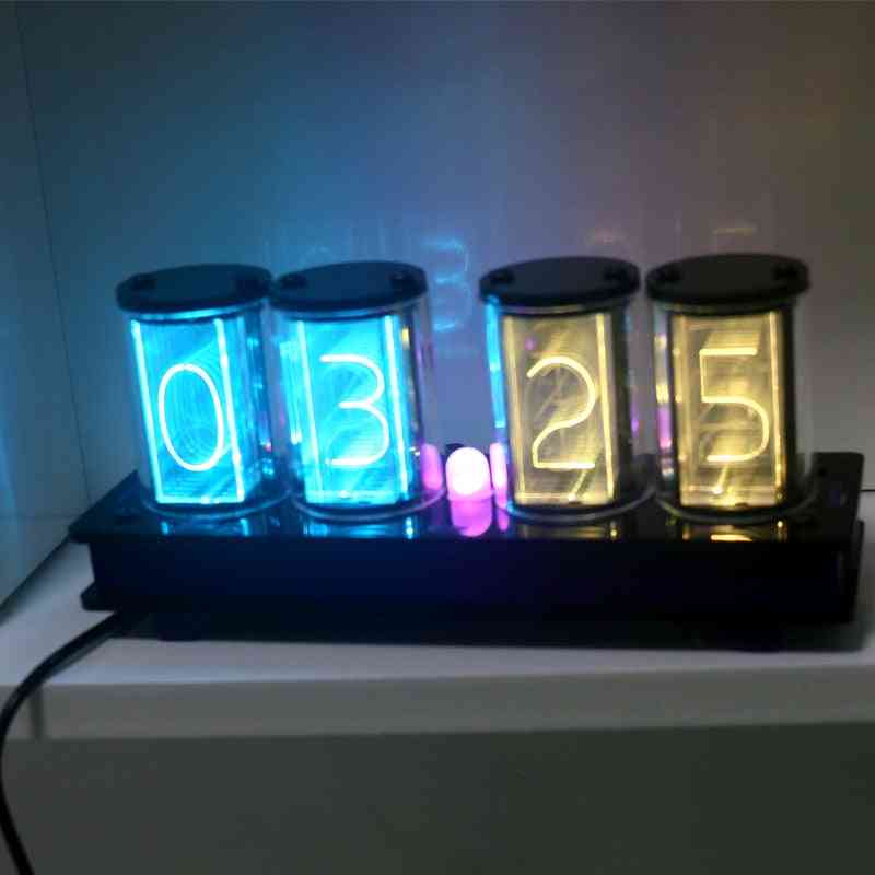 Bits Rgb Full Color Led Glow Tube Digital Clock Kit