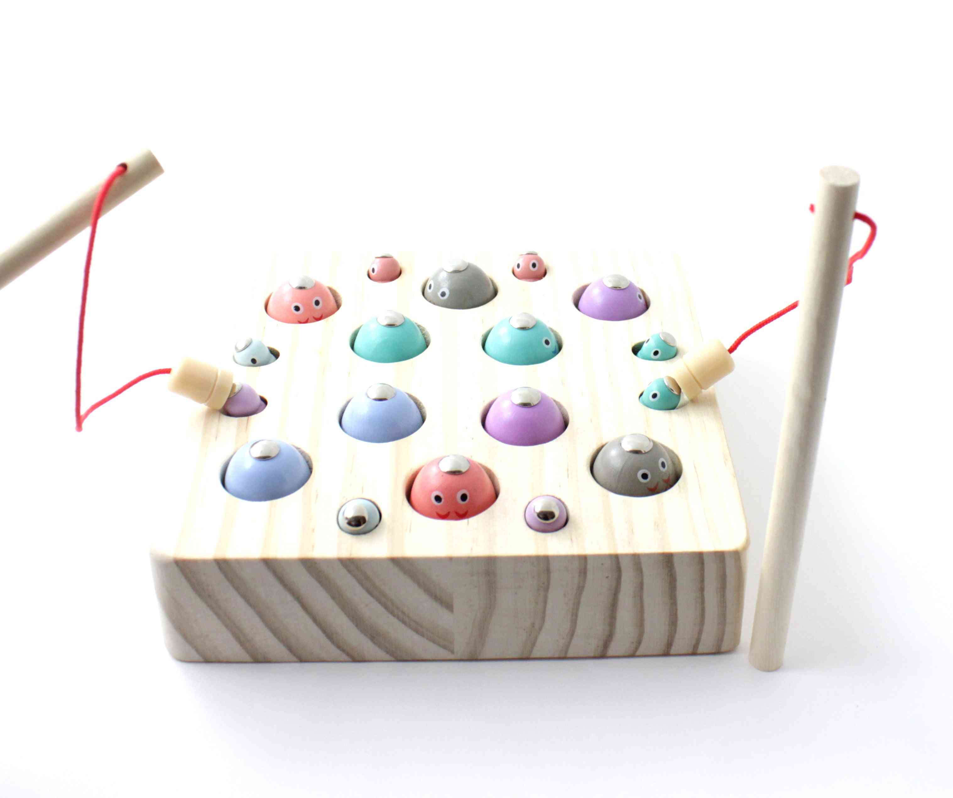 Magnetická drevená rybárska hračka pre deti