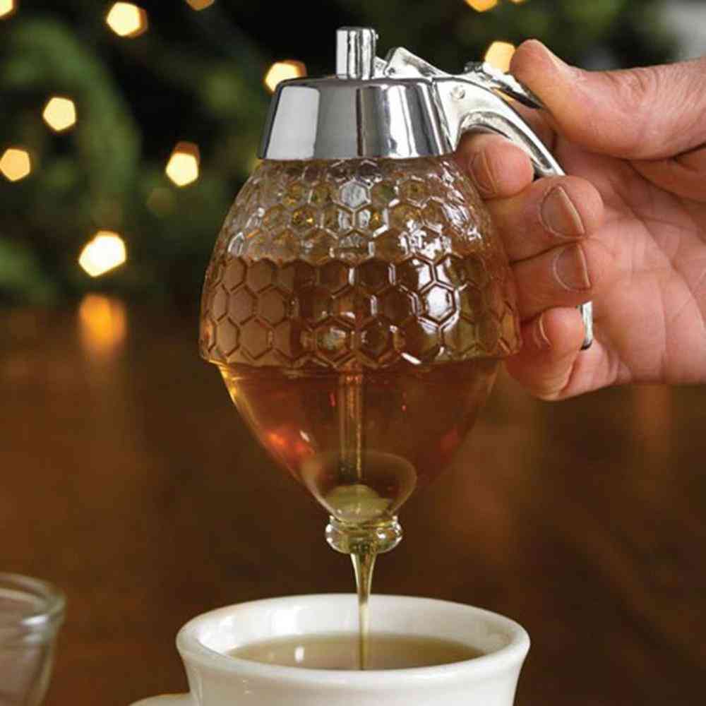 Squeeze Bottle Honey Jar Container, Bee Drip Dispenser Kettle Storage Pot