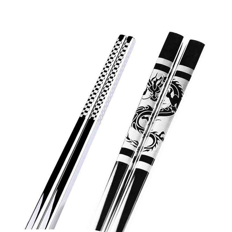 Stainless Steel Anti Skid Dragon Chopsticks