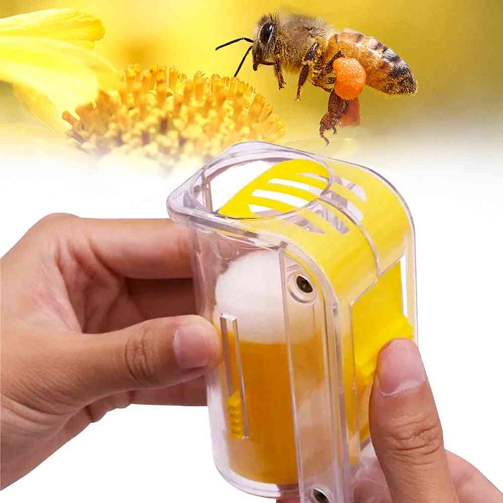 Bee Queen Marker Bottle Bee Mark Cage Plastic One Handed Marking Catcher With Plunger Plush Garden Beekeeping Supplies