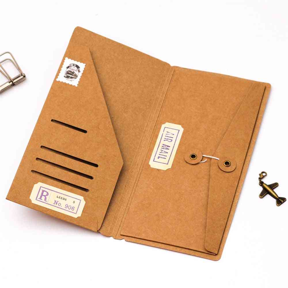 Kraft Paper Envelope Ticket Cards Storage Bag For Midori Travelers Notebook Diary Refills Retro Planner Accessories