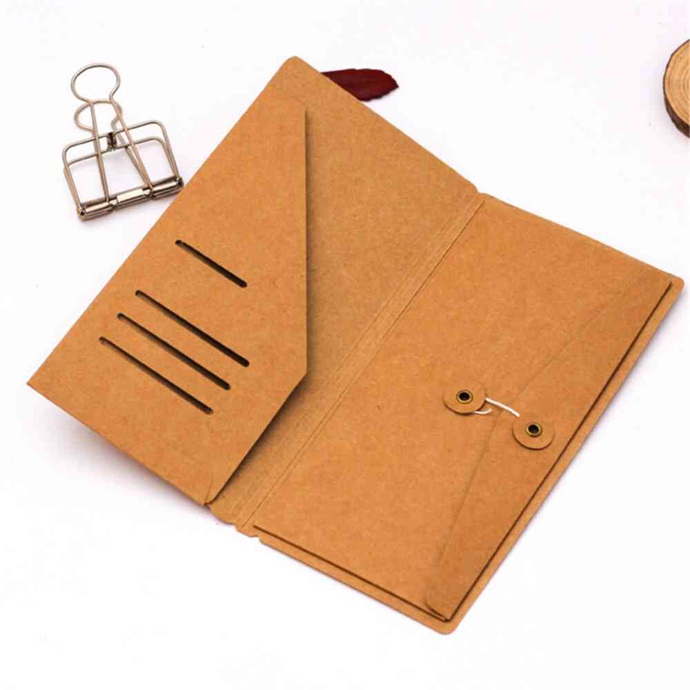 Kraftpapir kuvert billetkort opbevaringspose til midori rejsende notebook dagbog refills retro planner tilbehør