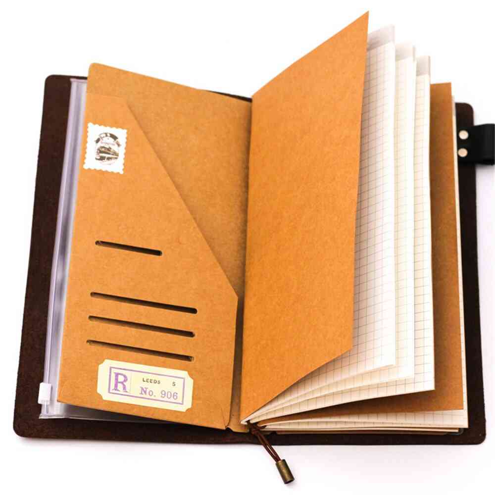 Kraftpapper kuvert biljettkort förvaringsväska för midori resenärer notebook dagbok påfyllningar retro planerare tillbehör