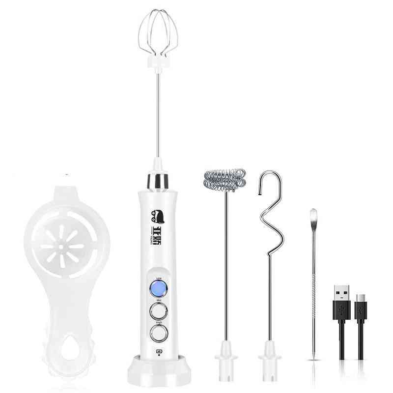Mixer Blender Milk Frother Handheld With Usb Dock Bubble Maker Whisk