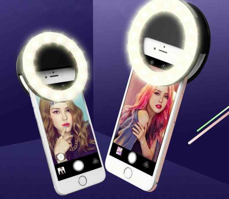 Selfie Ring Mobile Phone Clip Lens Light Lamp