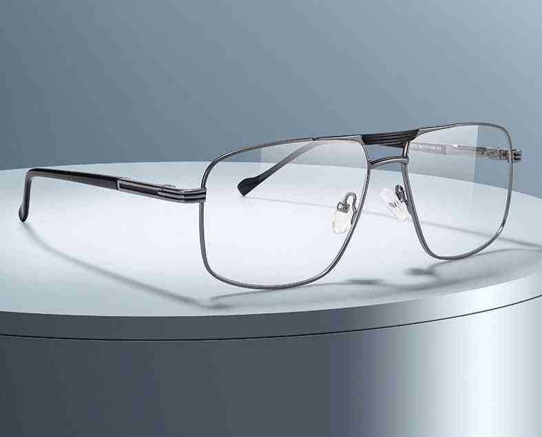 Män klassiska fyrkantiga glasögon optikbågar, dubbelbrygga receptglasögonbågar