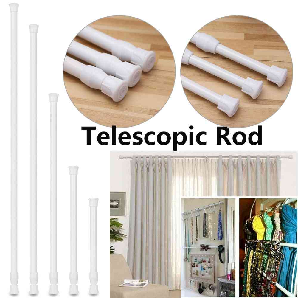 Multi-purpose Adjustable Curtain Telescopic Pole Spring Load Extendable Sticks Hanging Rods