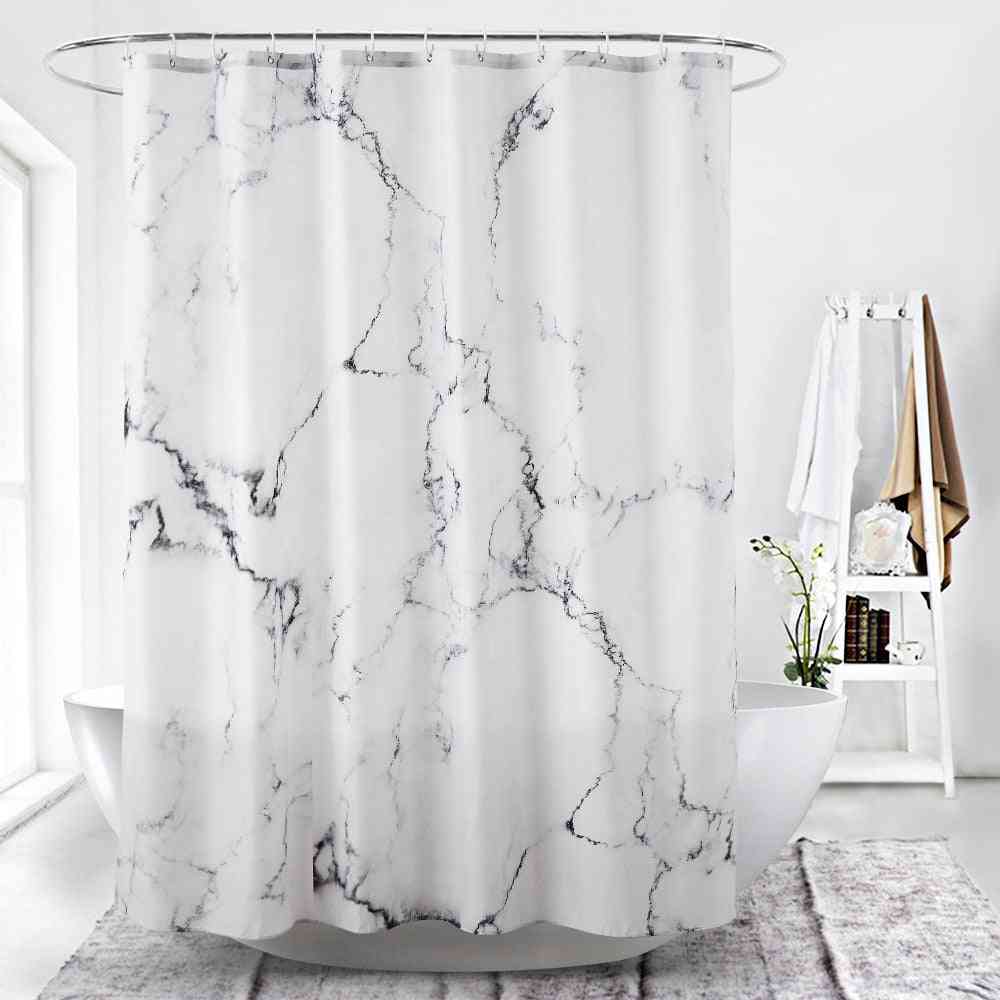 Marbling 3d Printing Shower Curtains With 12 Hooks
