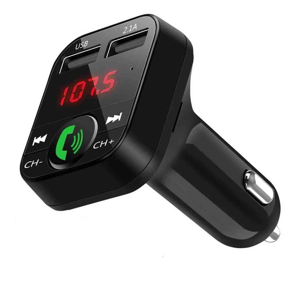 Car Bluetooth Fm Transmitter, Wireless Adapter Mic, Audio Receiver, Auto Player, Dual Usb, Fast Charger Accessories