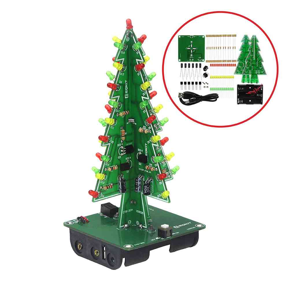 Three-dimensional 3d Christmas Tree Led Diy Kit