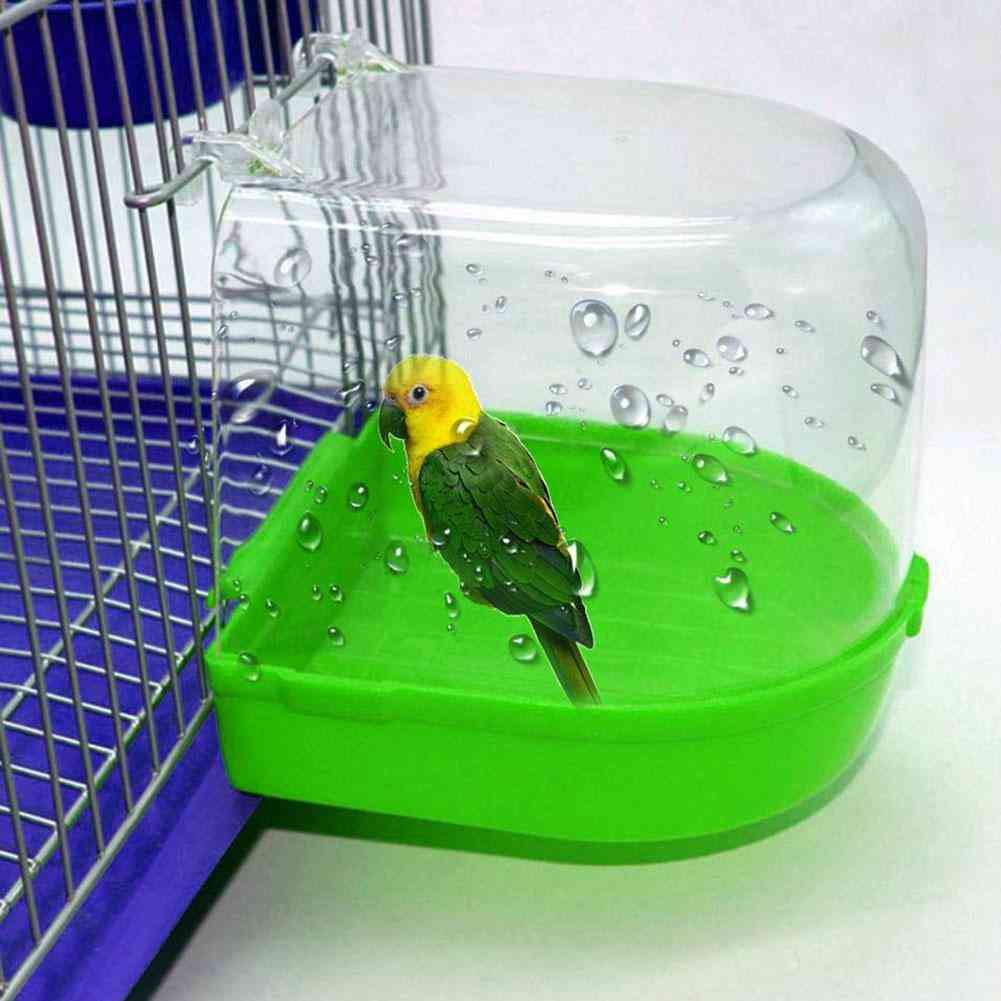 Transparent Plastic Hanging Bird Cage Bath Box