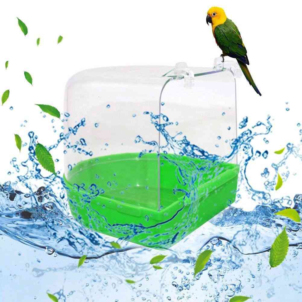 Transparent Plastic Hanging Bird Cage Bath Box