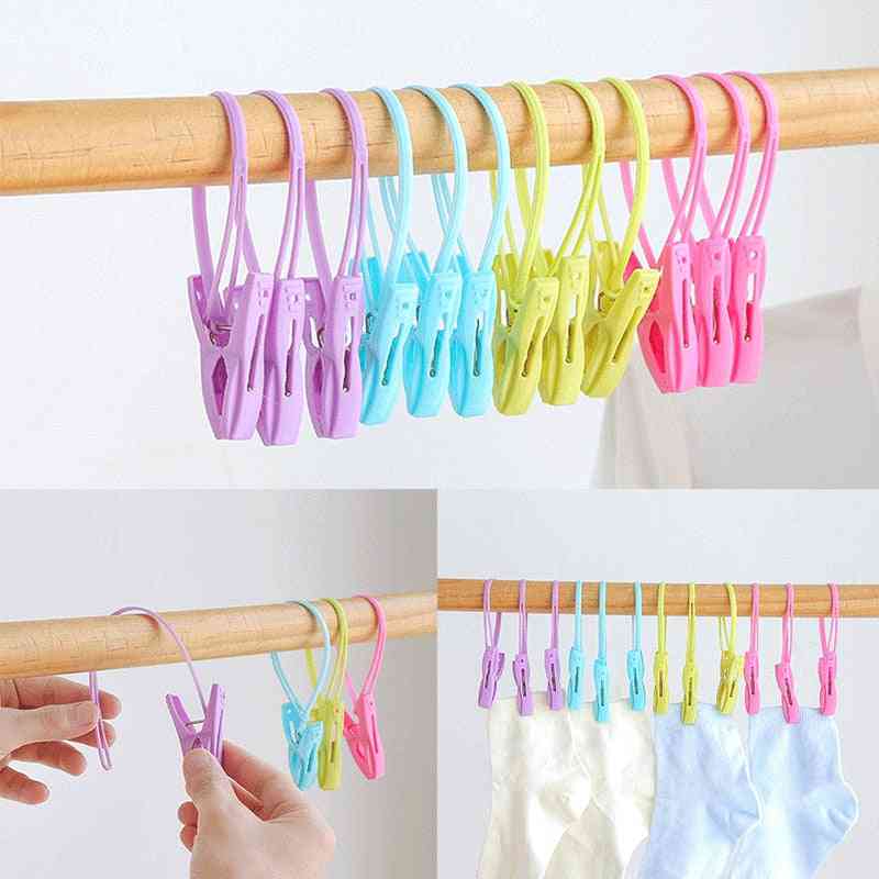 Multicolor Plastic Clothes Laundry Pegs, Wind Proof Multifunctional Clips