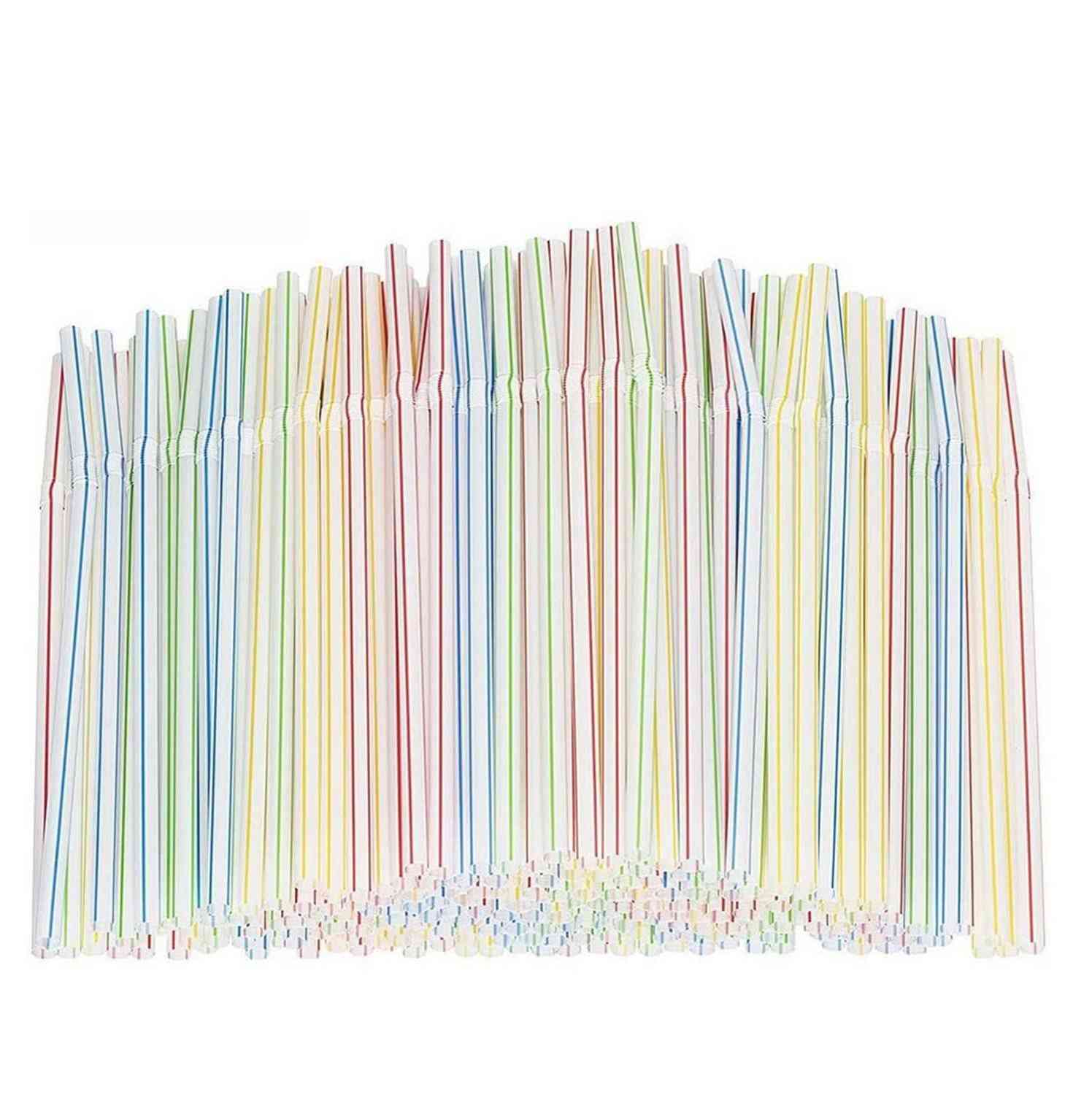 Plastic Drinking Straws 8 Inches Long Multi-colored Disposable Straws