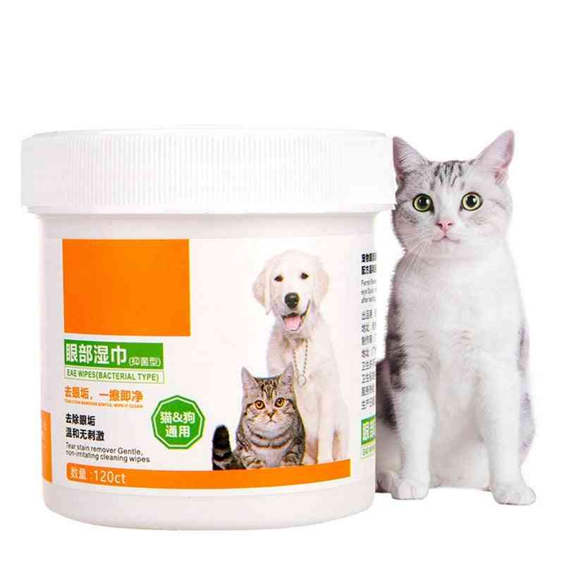 Bottle Aloe Extract Pet Round White Wipes For Dogs Cats