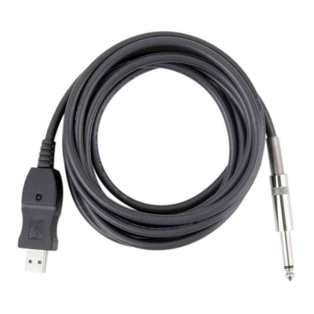 Guitar Bass, 1/4'' Usb To 6.3mm Jack Link Connection Cable