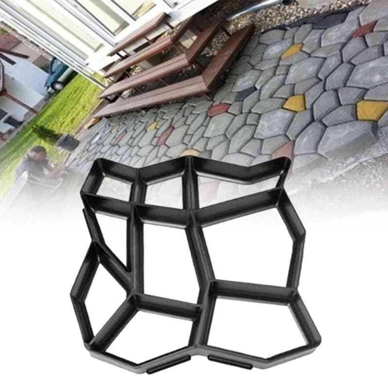 Stone Paving Mold Concrete Stepping Walkway Paver 9 Grids