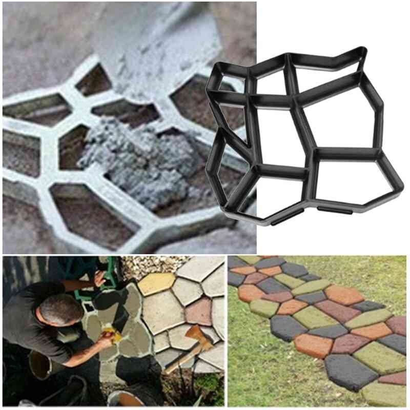 Stone Paving Mold Concrete Stepping Walkway Paver 9 Grids