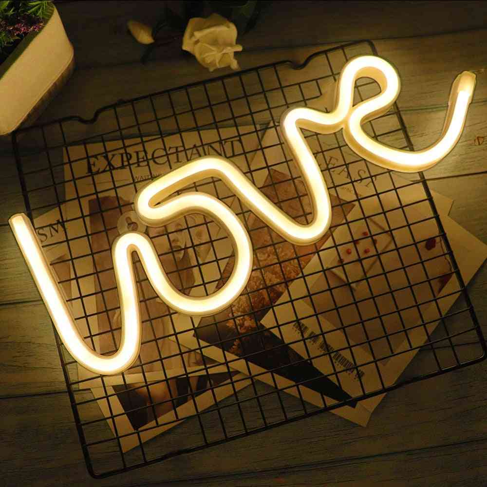 Usb Charging- Led Neon, Love Decorative, Night Lights