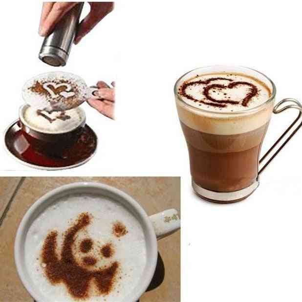 Form kaffe, mælk & cupcake stencil skabelon strøpude & duster sprayværktøjer