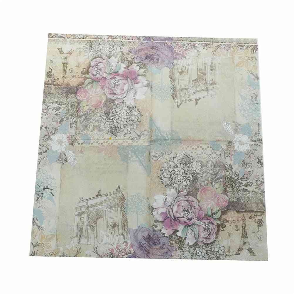 20pcs Tower Flower Pattern Napkins Party Tissue