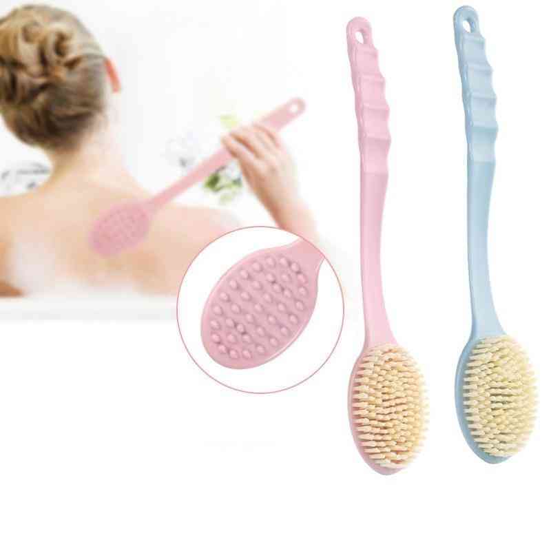Body Scrubber Exfoliating Long Handled Bath Shower Brush For Men Women