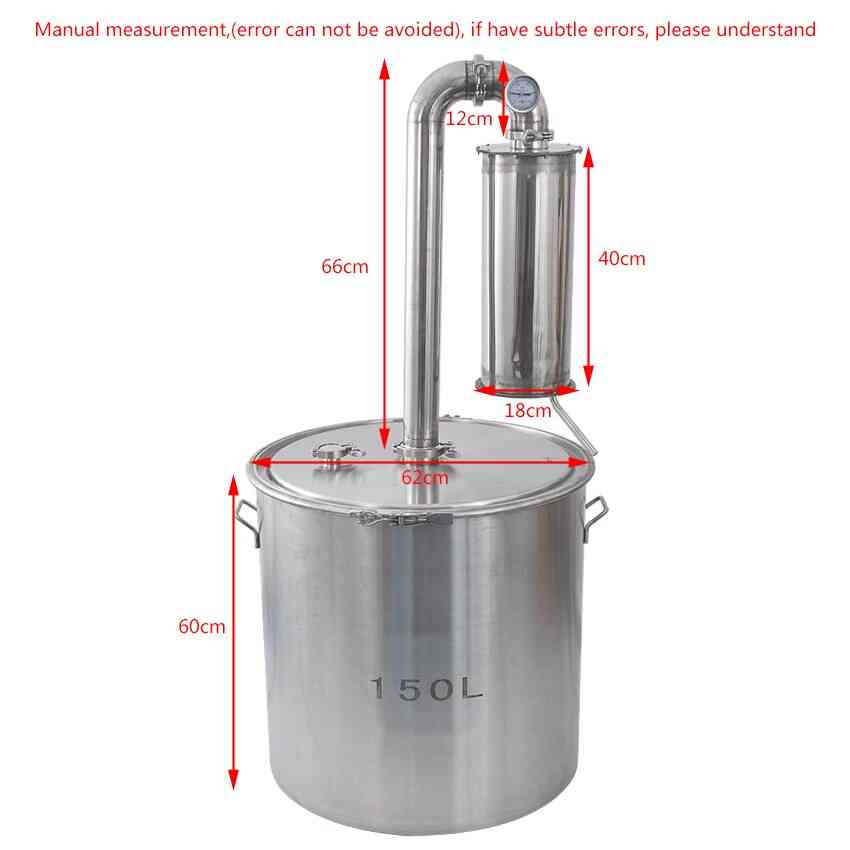150l vinbryggmaskin i rostfritt stål destilleringsspritdestillation hushållsutrustning för vinframställning med vattenpump