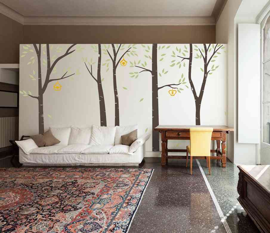 Birch Trees In The Wind Wall Decoration For Home