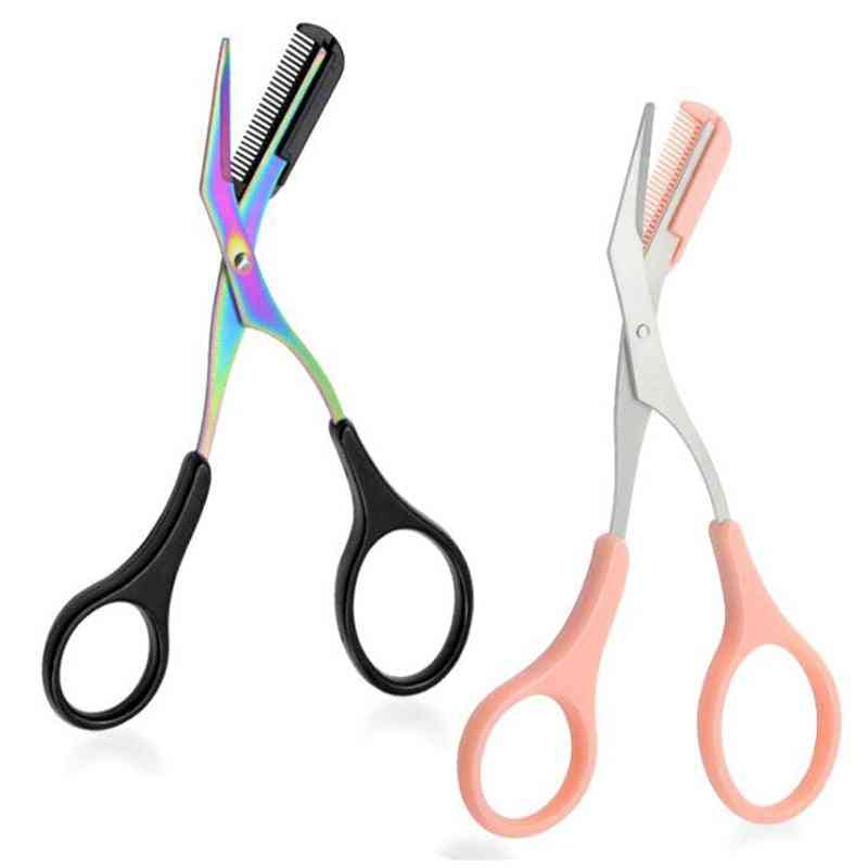 Eyebrow Trimmer Scissors Stainless Steel Washable Shaver