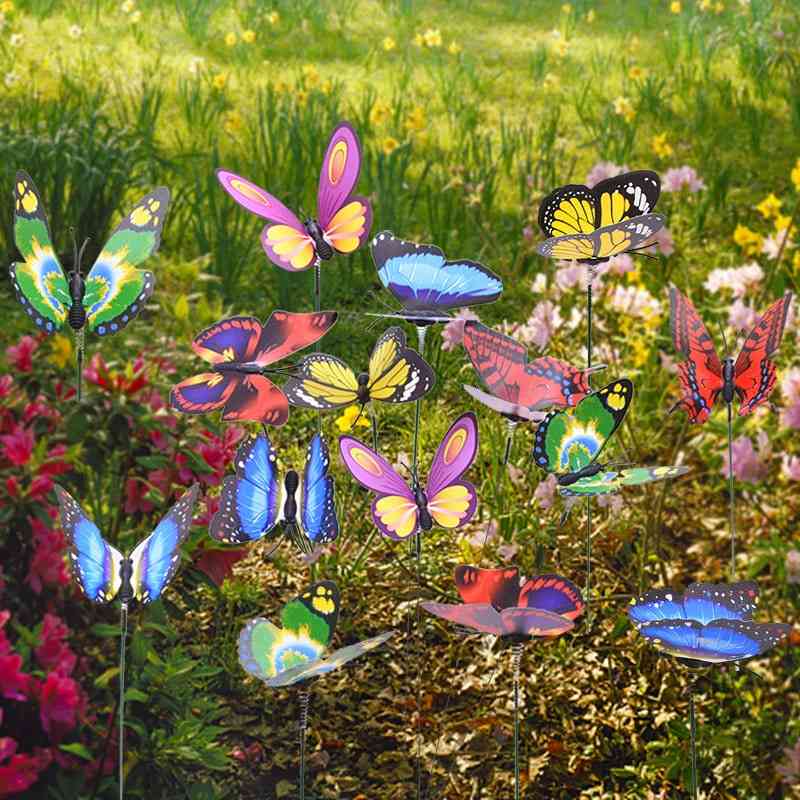 Garden Yard Planter Whimsical Butterfly Stakes