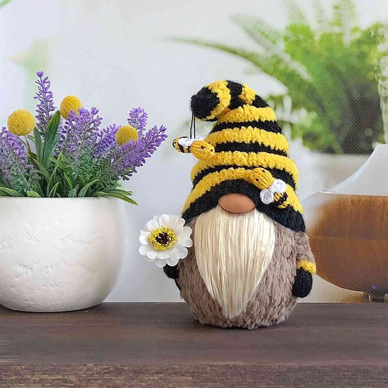 Nordic Bumble Bee Striped Gnome Faceless Doll