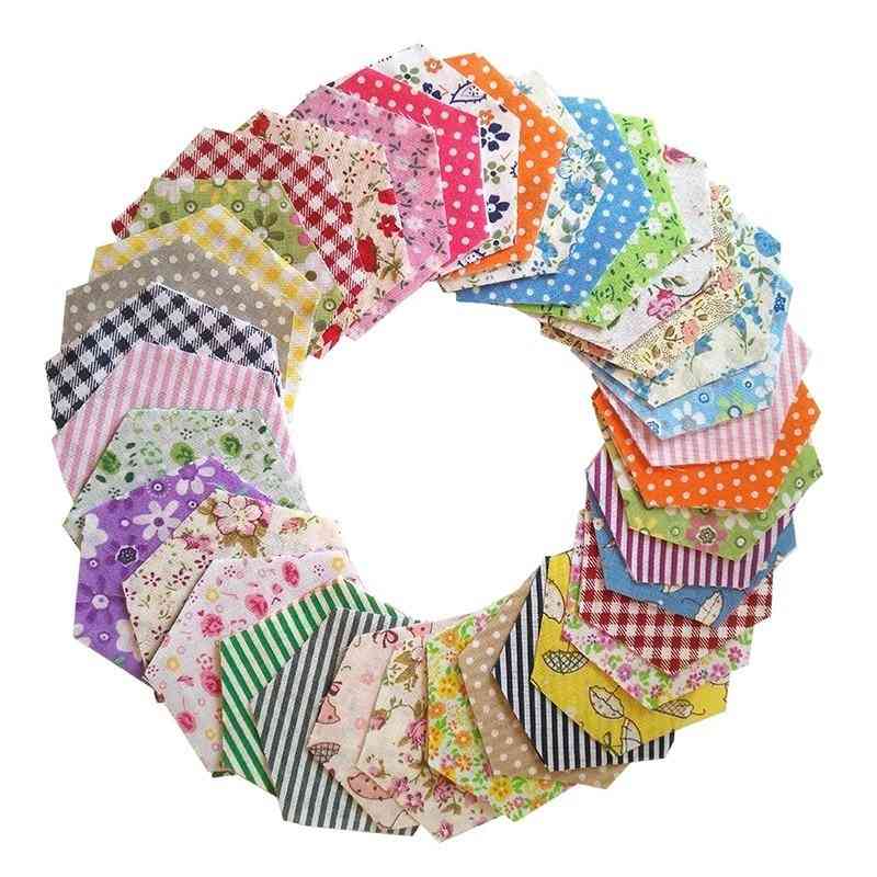 Shabby Chic Cotton Fabric With Hexagon Shape